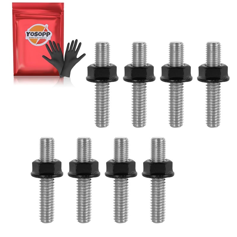 YOSOPP Stainless Steel Exhaust Bolt Kit for 1984-2018 Harley Big Twin Sportster XL with Flange Nut, OEM Part Number 16715-83 1671583 (8) - Image 1